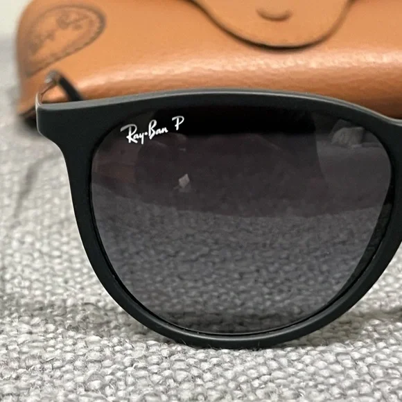 Ray-Ban Erika polarized Black Sunglasses with Tan Case - Picture 6 of 7